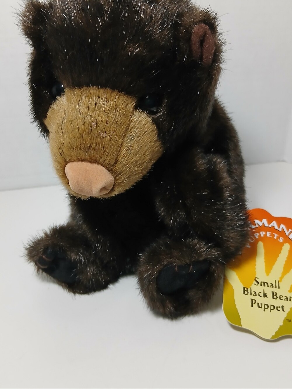 Folkmanis Baby Black Bear Plush Hand Puppet 9” NWT